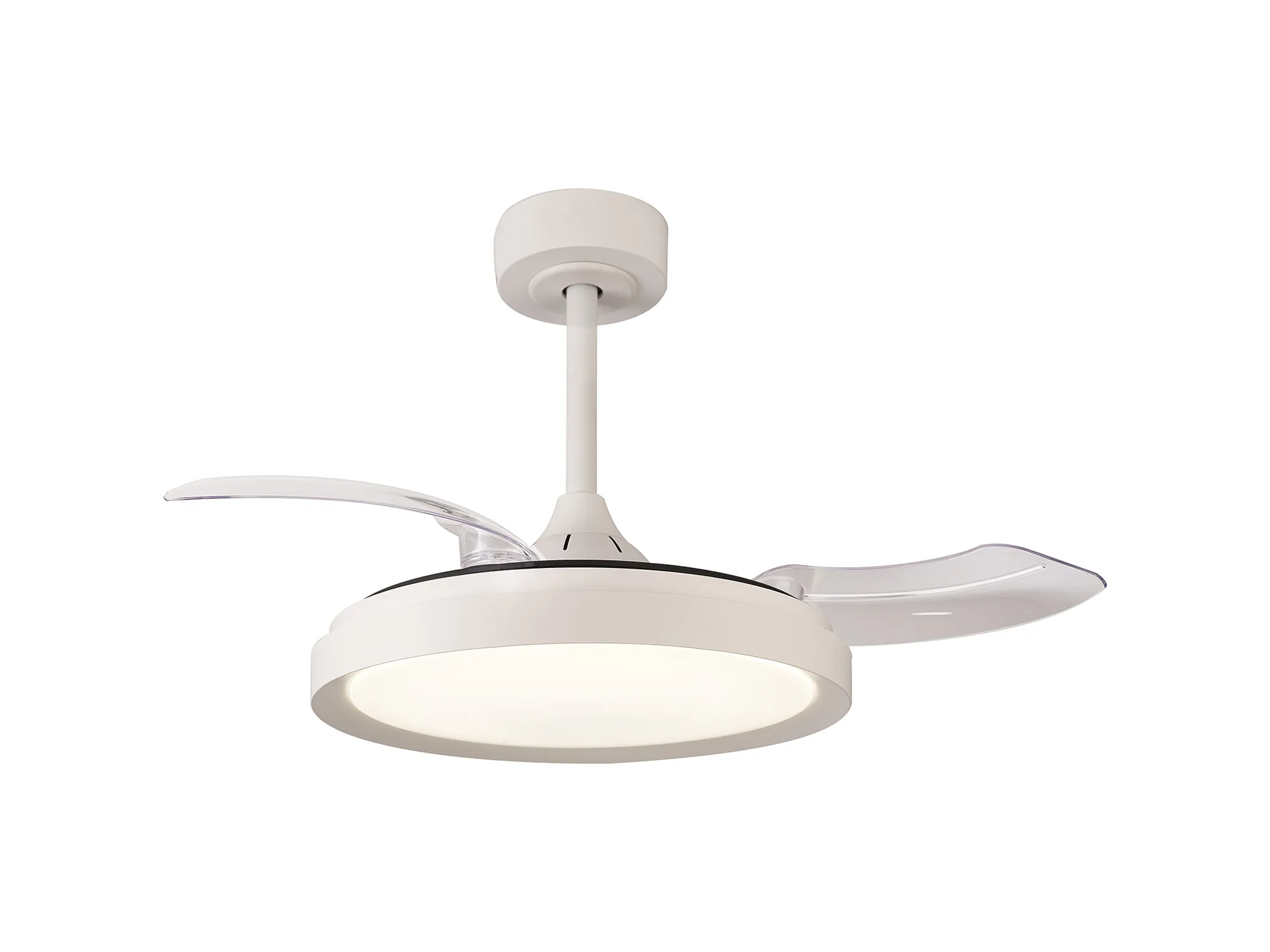 M8829  Mistral Mini 45cm 40W LED Dimmable Ceiling Light With Built-In 28W DC Fan, 2700-5000K Remote Control, White